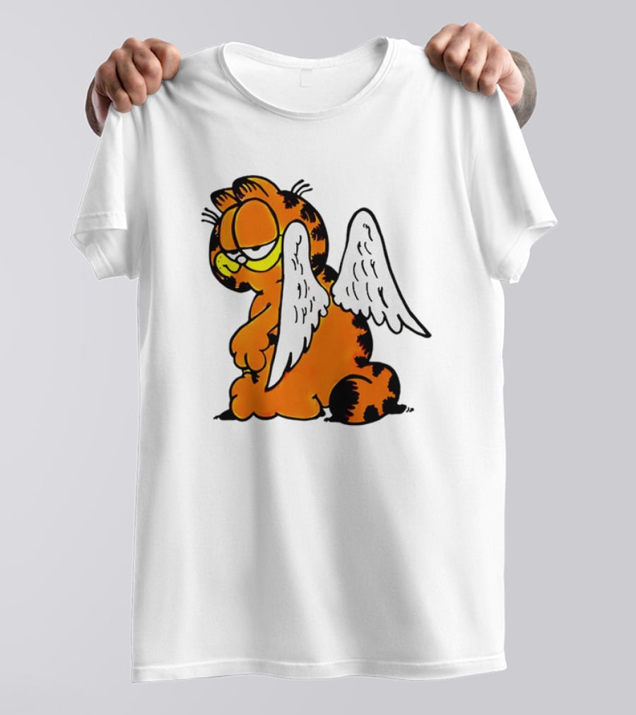 Angel Garfield Funny Vintage Comic Character With Wings T-Shirt