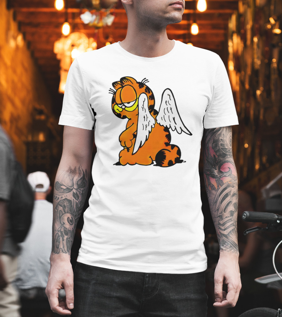 Angel Garfield Funny Vintage Comic Character With Wings T-Shirt