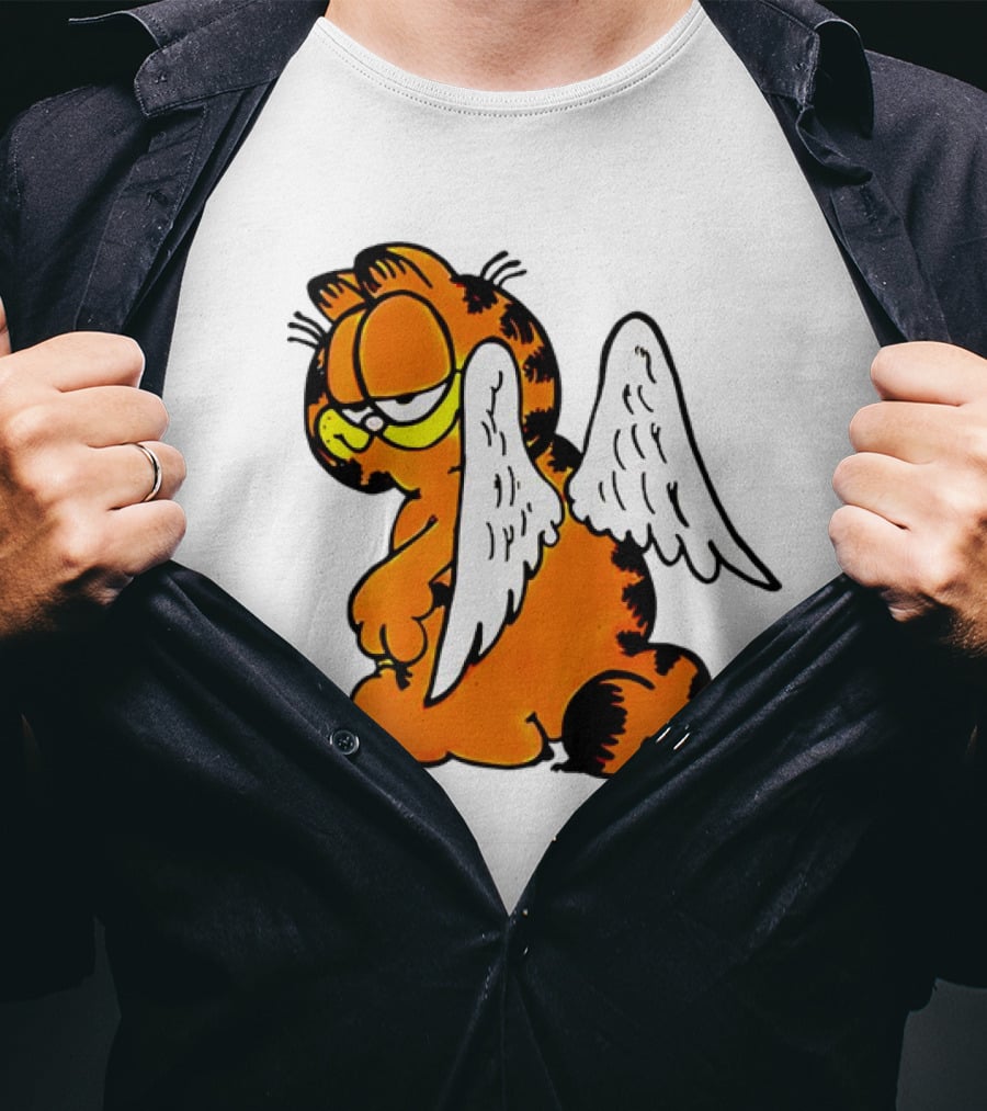 Angel Garfield Funny Vintage Comic Character With Wings T-Shirt