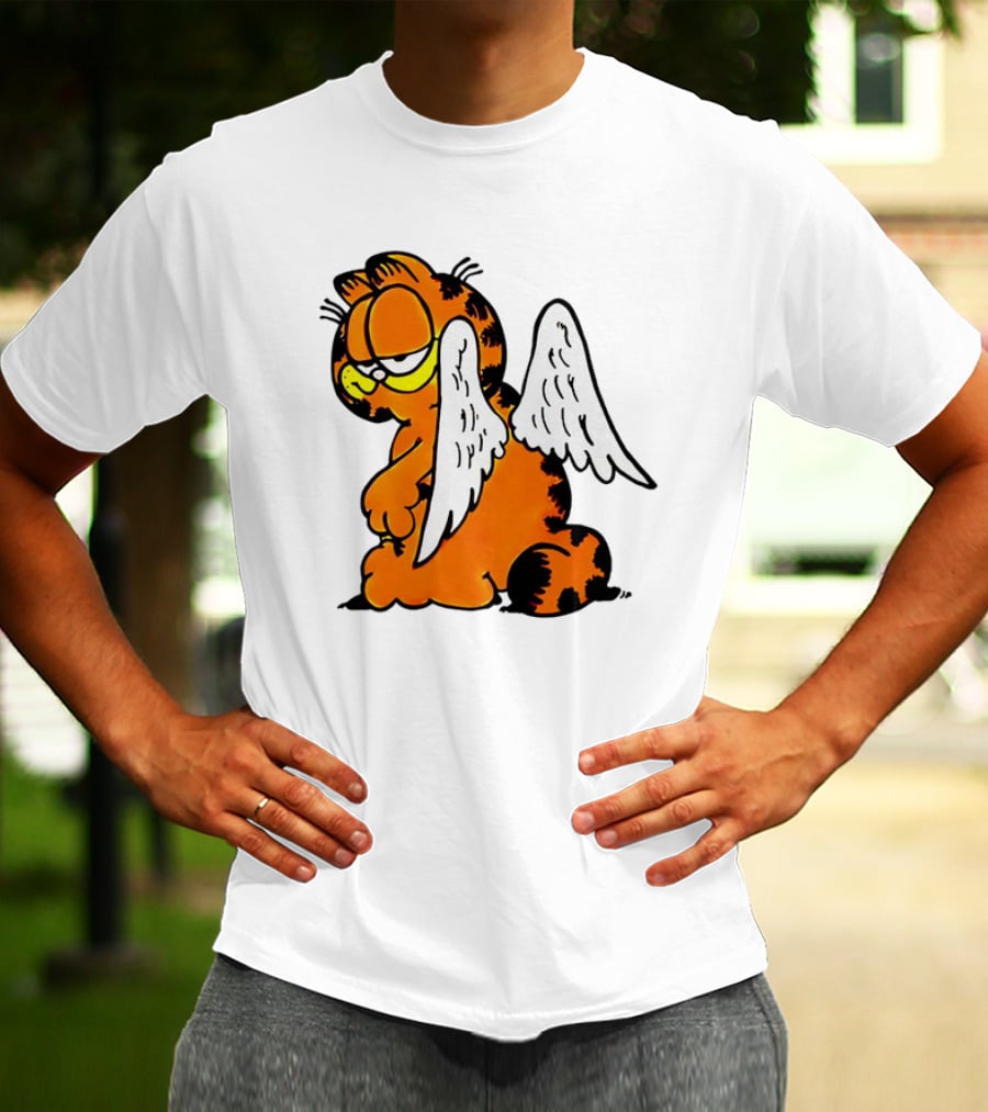Angel Garfield Funny Vintage Comic Character With Wings T-Shirt