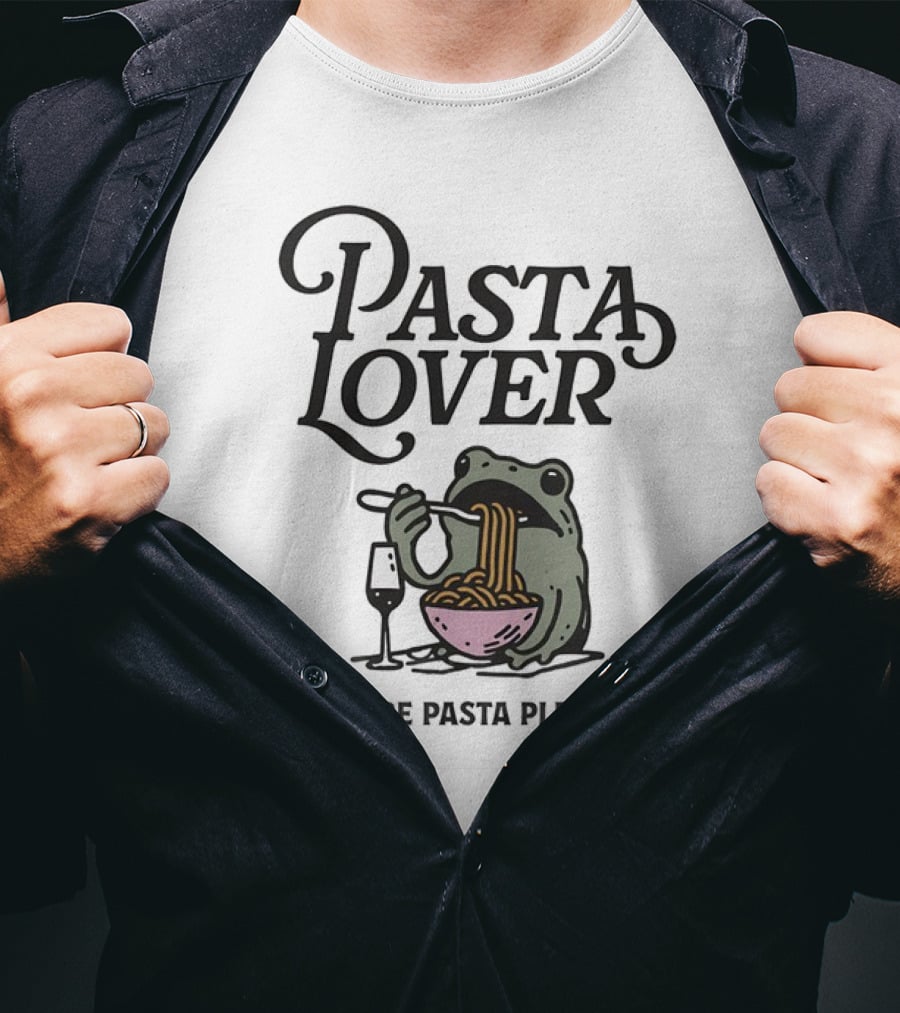 Pasta Lover Frog Enjoying More Pasta Please T-Shirt