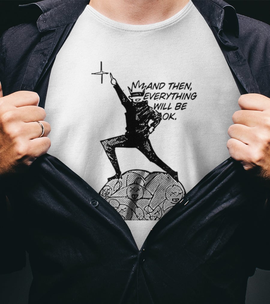 Gojo Satoru And Then Everything Will Be OK Manga Pose T-Shirt
