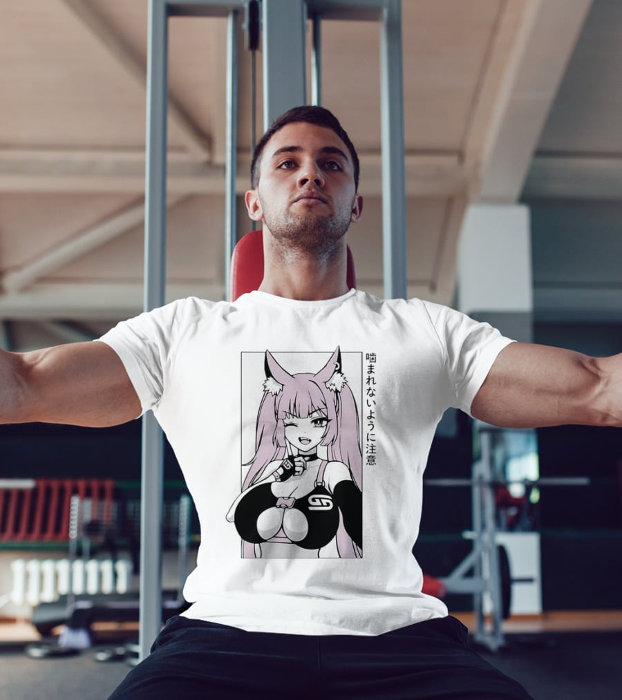Waifu Frisky Kitty Beware Of Bites T-Shirt