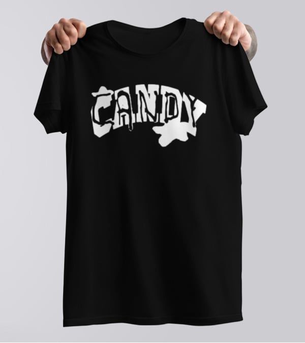 Candy Flipping Bold Distorted Text T-Shirt
