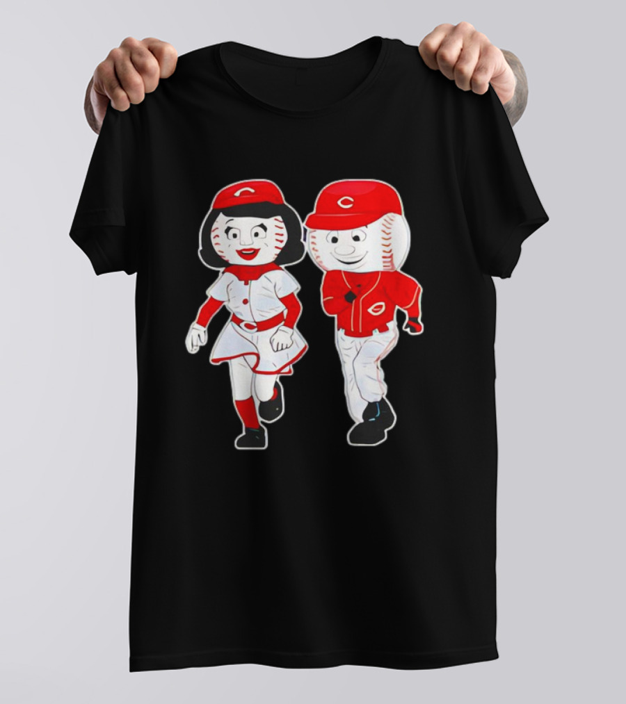 Cincinnati Reds Rosie Red And Mr. Red Mascots T-Shirt