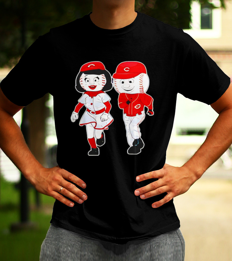 Cincinnati Reds Rosie Red And Mr. Red Mascots T-Shirt