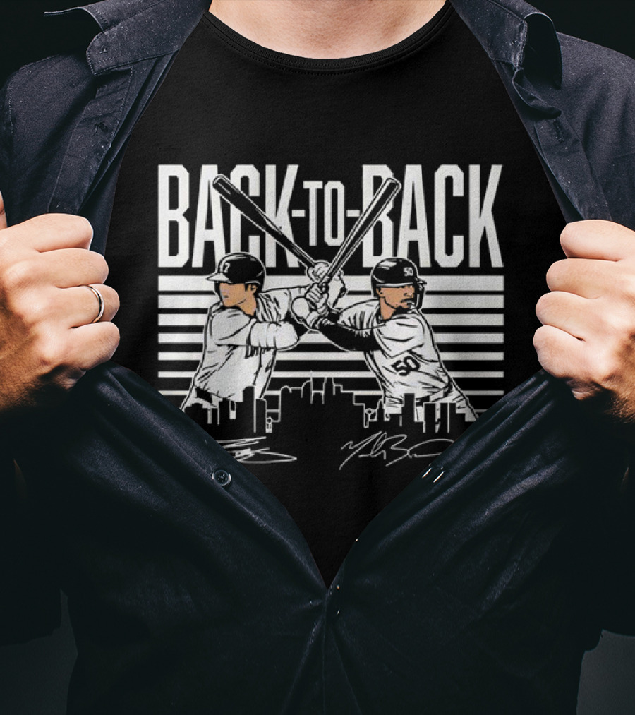 Los Angeles Dodgers BACK-TO-BACK Signatures Vintage Shohei Ohtani Mookie Betts T-Shirt