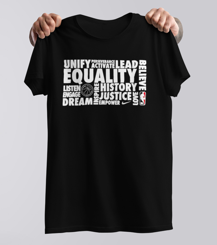 National Basketball Players Association NBA Equality Justice Unify Empower T-Shirt