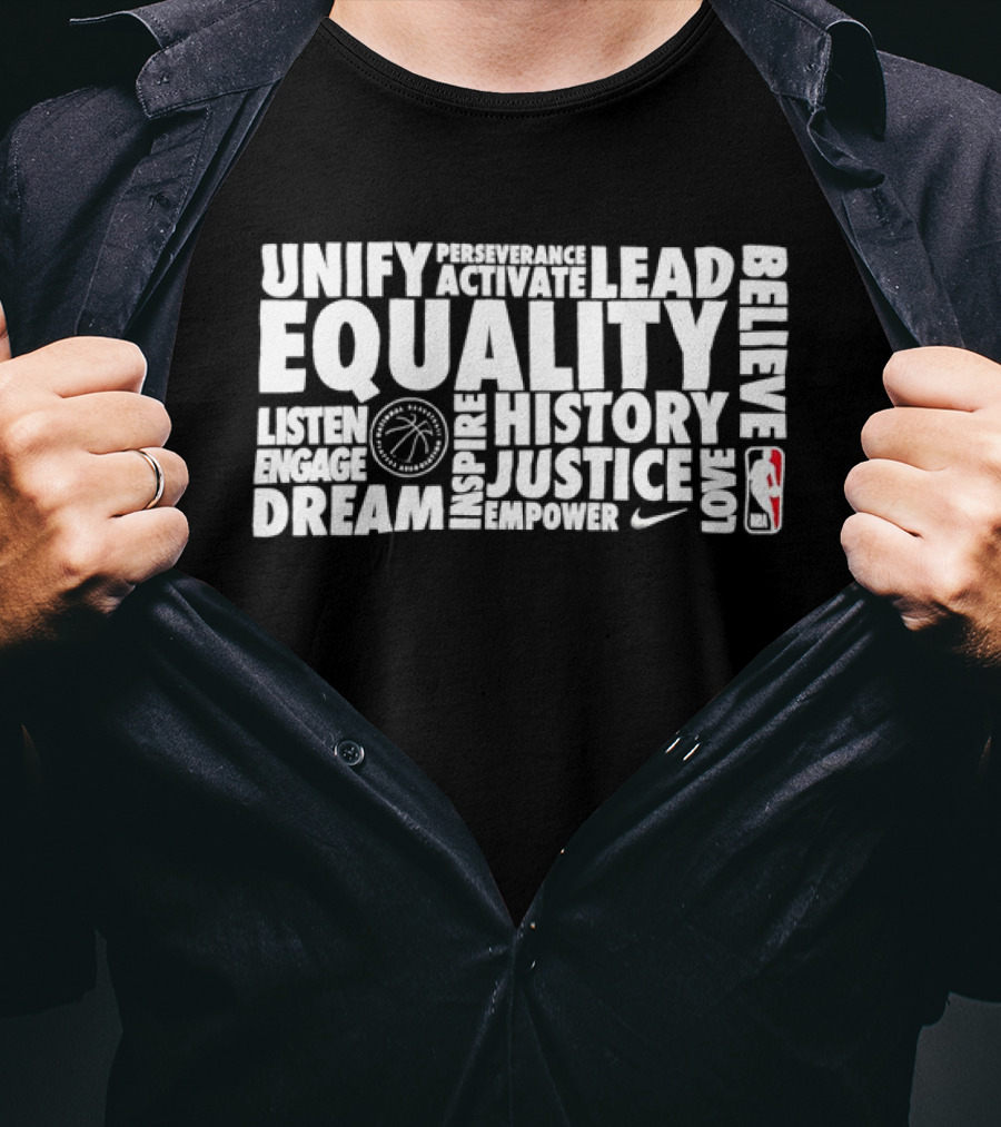 National Basketball Players Association NBA Equality Justice Unify Empower T-Shirt