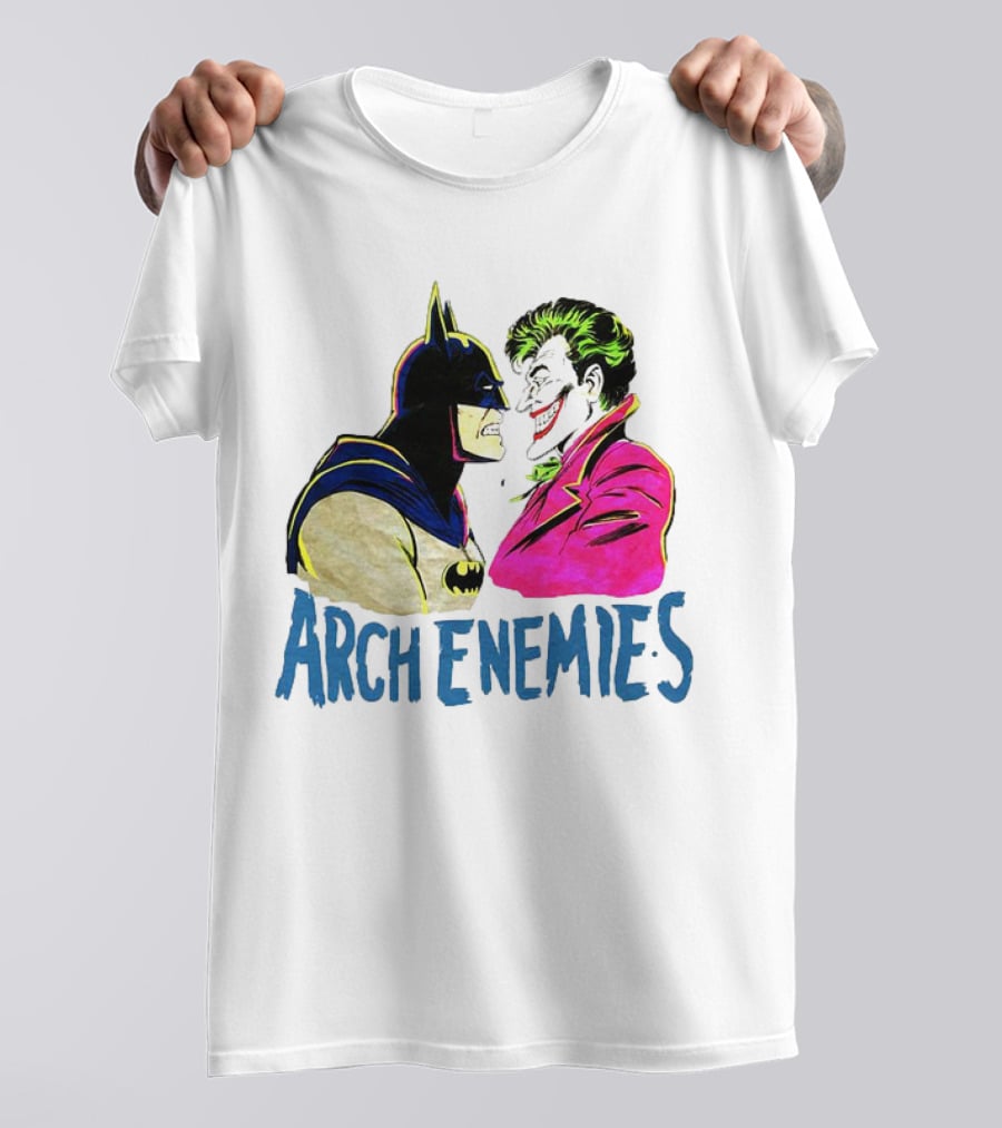 Batman Joker Arch Enemies Comics Face-Off Iconic Showdown T-Shirt