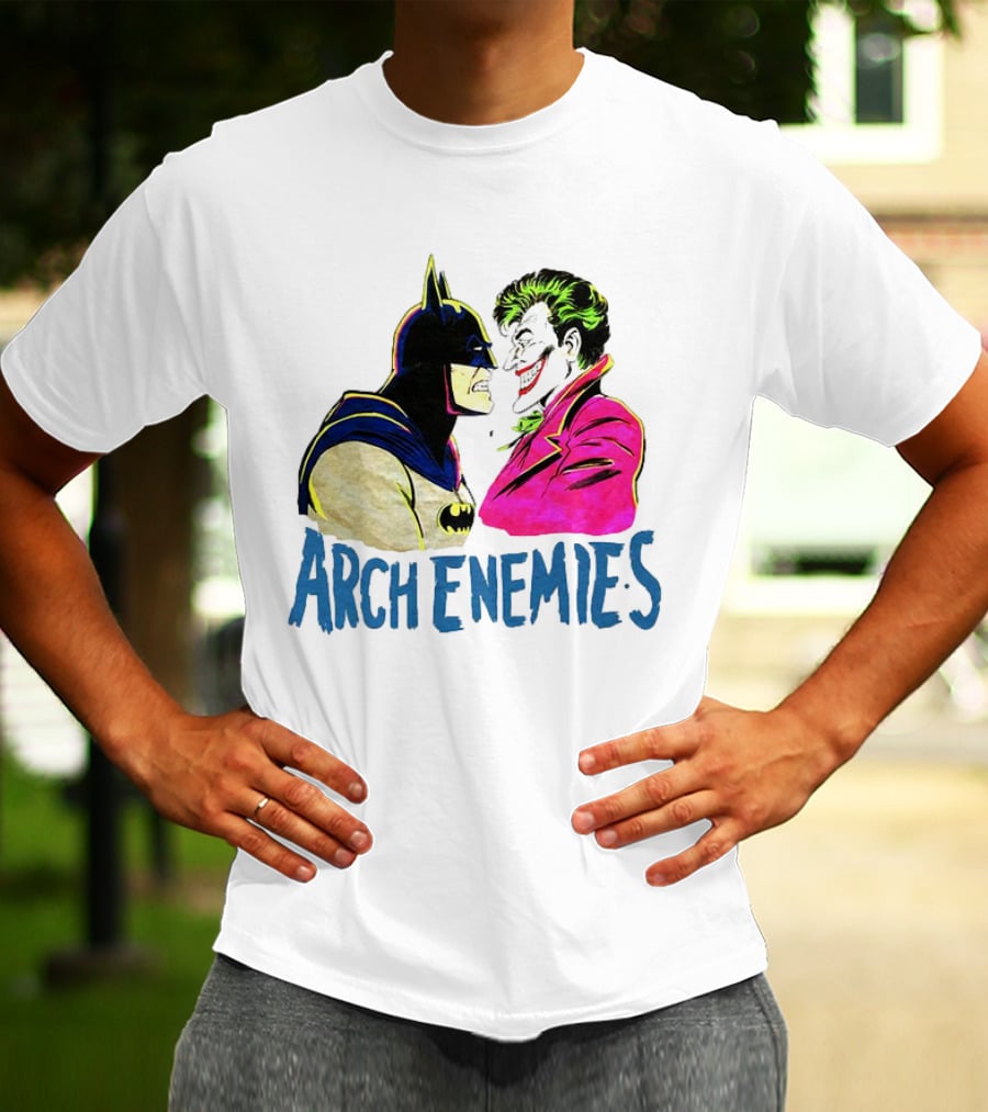 Batman Joker Arch Enemies Comics Face-Off Iconic Showdown T-Shirt