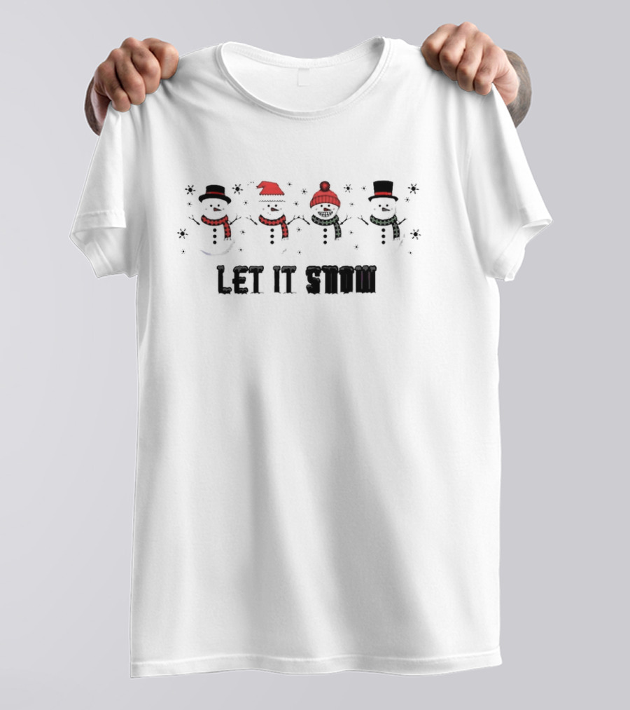 Christmas Snowman Squad Let It Snow Festive Winter Scene T-Shirt