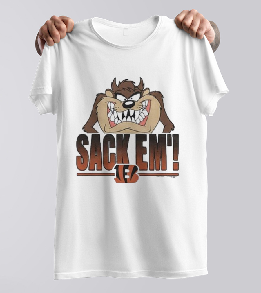 Taz Sack Em Looney Tunes Cincinnati Bengals Collaboration T-Shirt