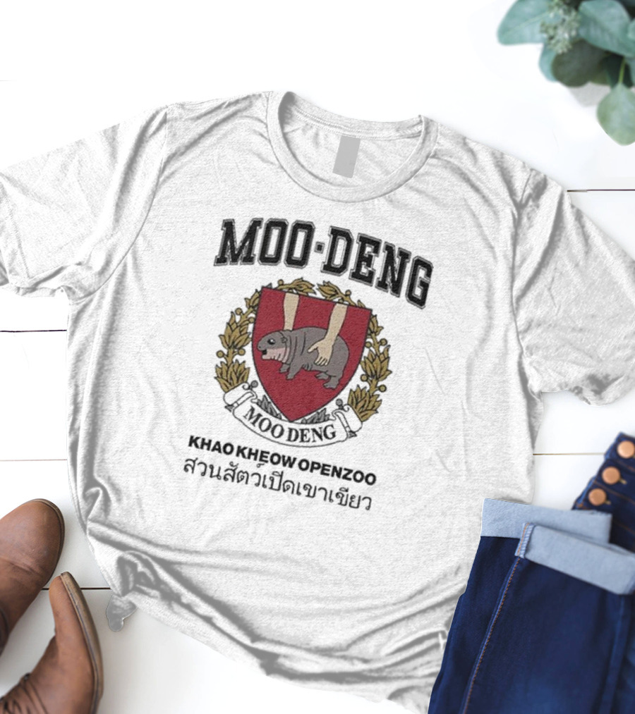 Moo Deng Khao Kheow Open Zoo Emblem With Manatee Crest T-Shirt