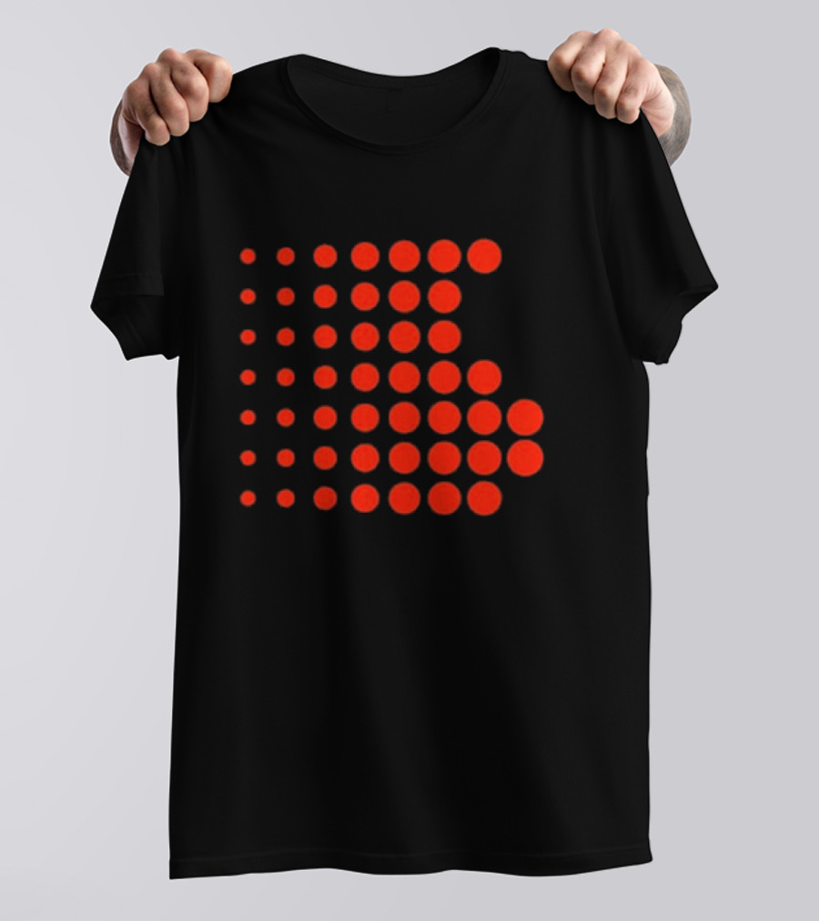 Os-0001 Tetris-Inspired Red Dot Matrix T-Shirt