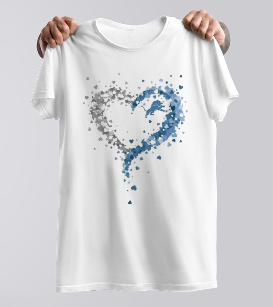 Passion Heart Detroit Lions Love Emblem T-Shirt
