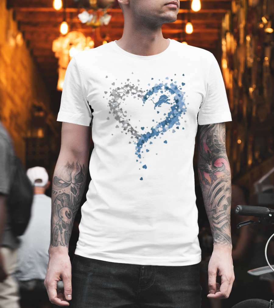 Passion Heart Detroit Lions Love Emblem T-Shirt