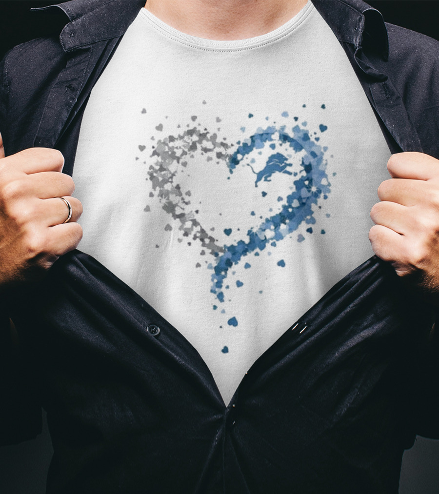 Passion Heart Detroit Lions Love Emblem T-Shirt