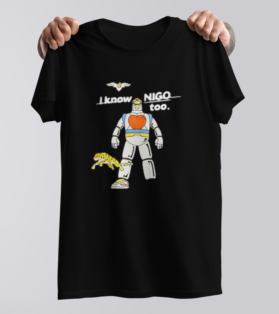 I Know NIGO Too Robot Heart Tiger Bird T-Shirt