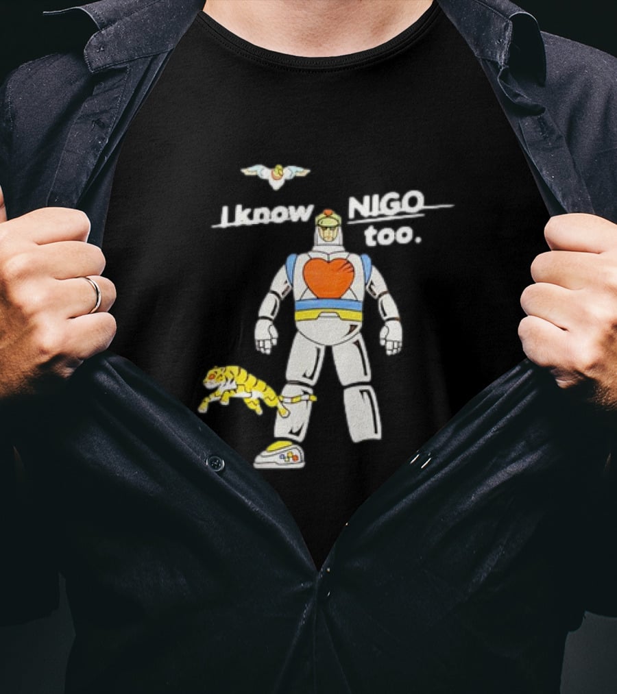 I Know NIGO Too Robot Heart Tiger Bird T-Shirt