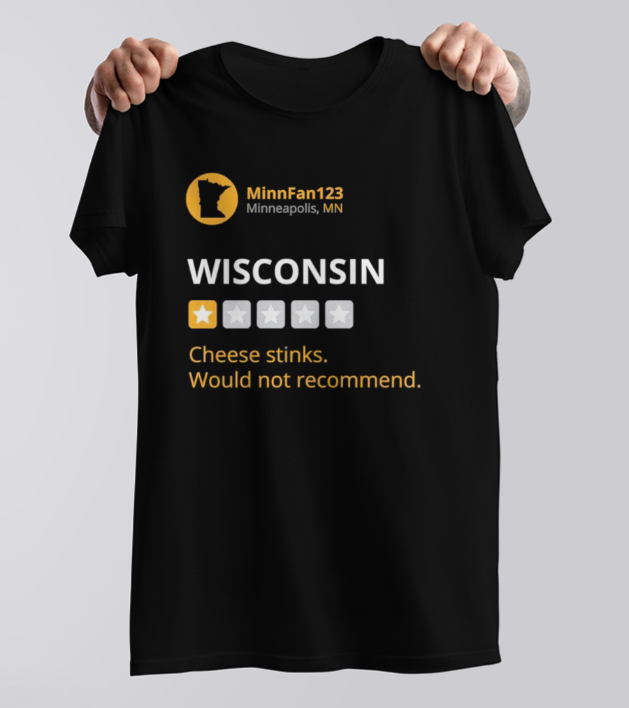 Minnesota Golden Gophers MinnFan123 Wisconsin Cheese Stinks Would Not Recommend T-Shirt