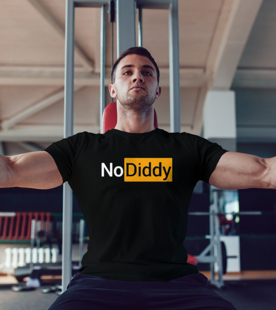 No Diddy Hub Funny P Diddy Parody No Diddy Text T-Shirt