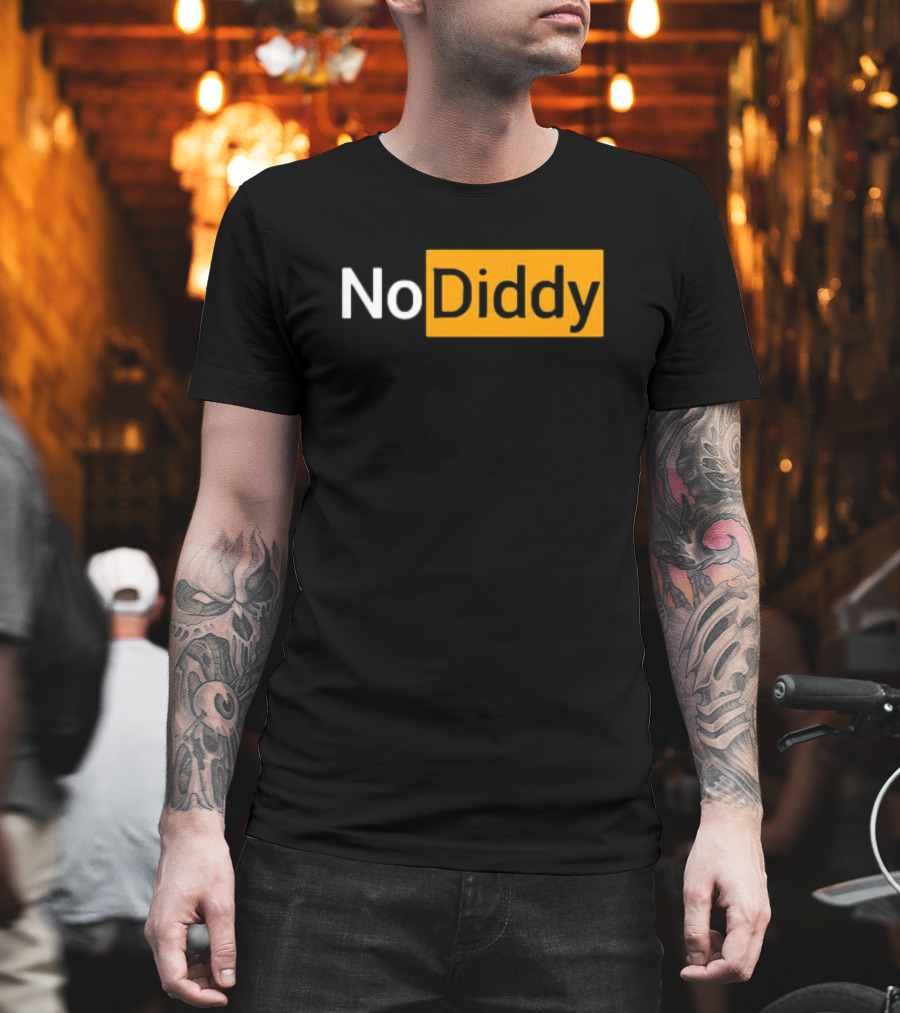 No Diddy Hub Funny P Diddy Parody No Diddy Text T-Shirt