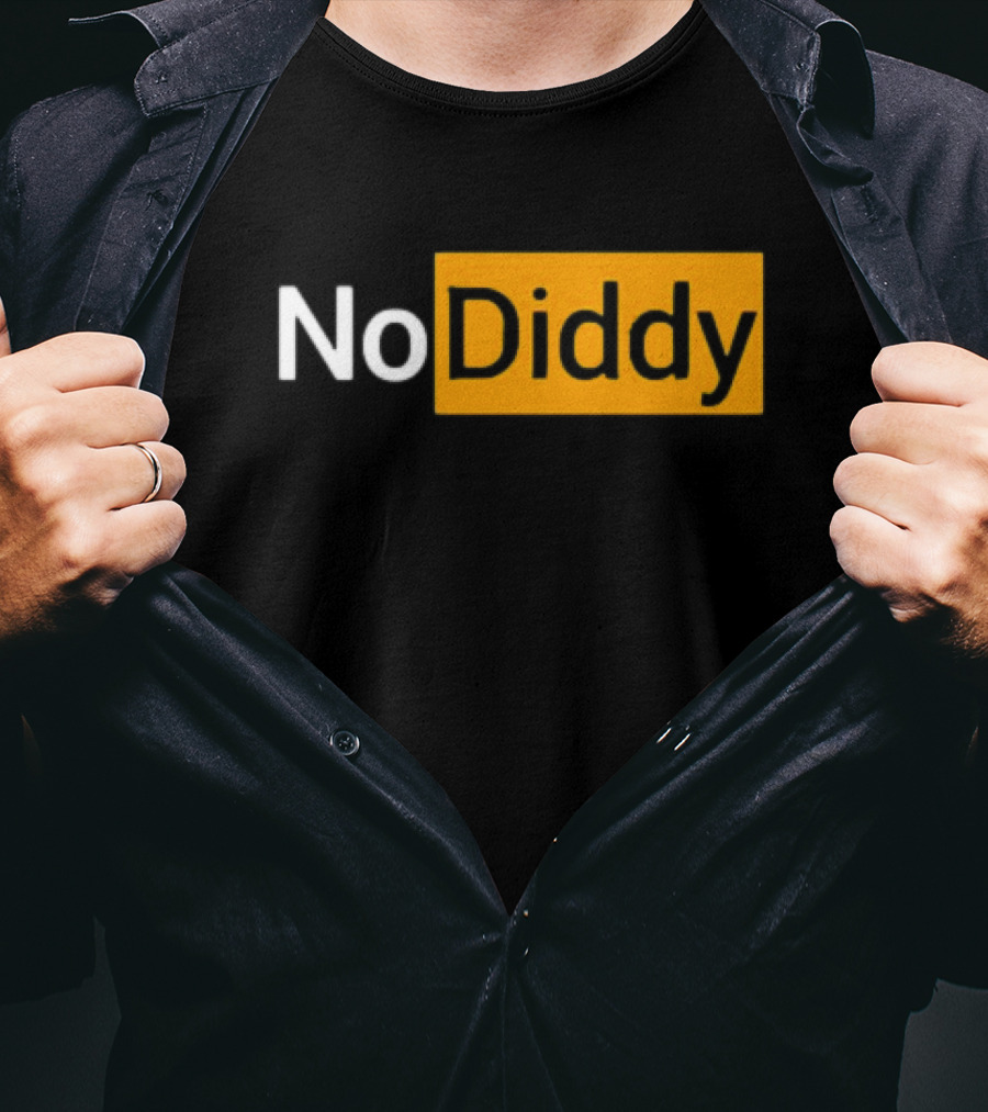 No Diddy Hub Funny P Diddy Parody No Diddy Text T-Shirt