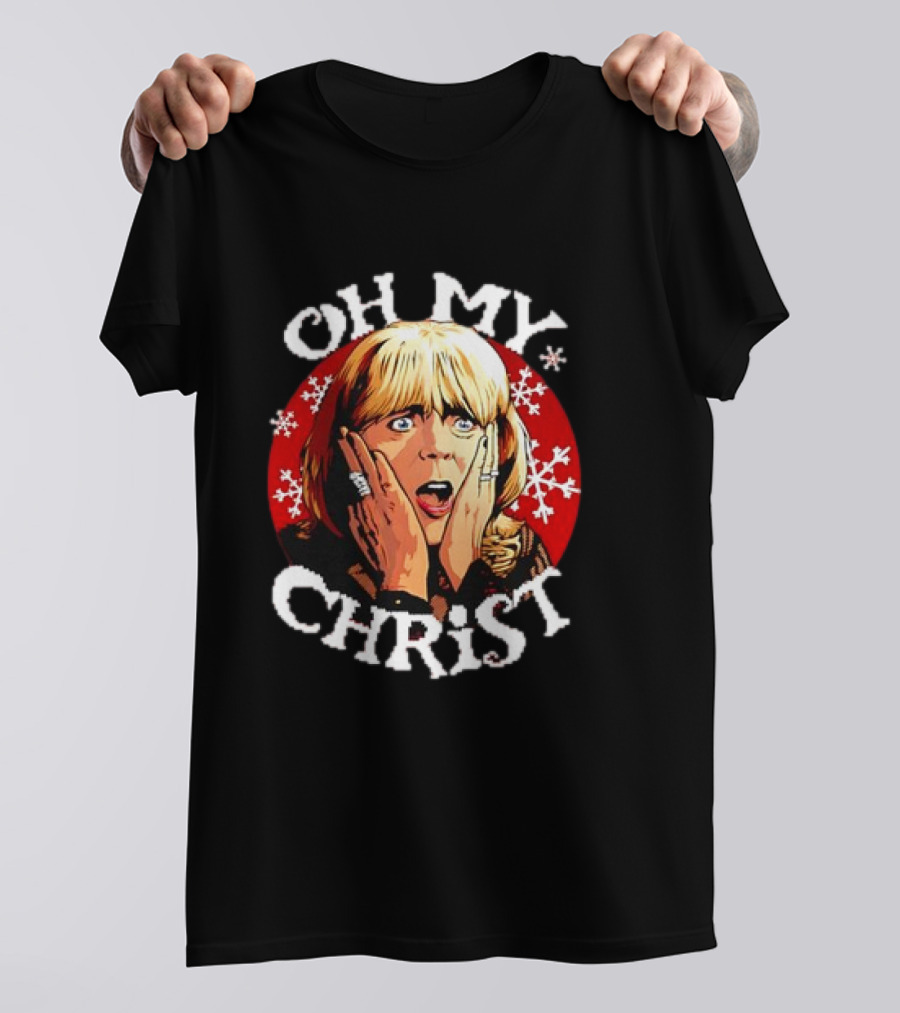 Oh My Christ Pam Christmas Jumper Holiday Snowflakes Classic Scene T-Shirt