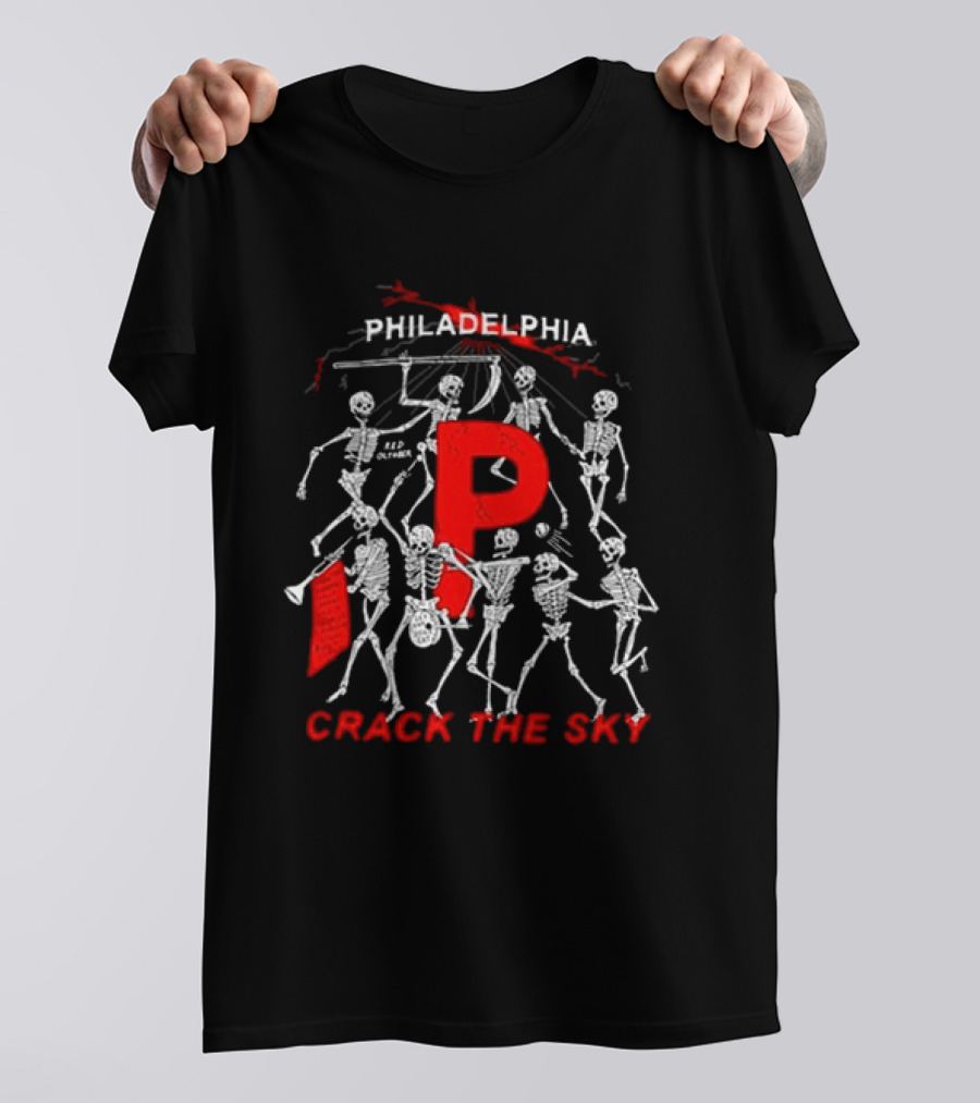 Philadelphia Crack The Sky Red October Skeleton Dance T-Shirt