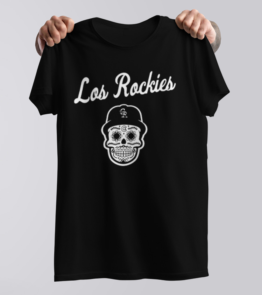 Skull Los Rockies CR Baseball T-Shirt