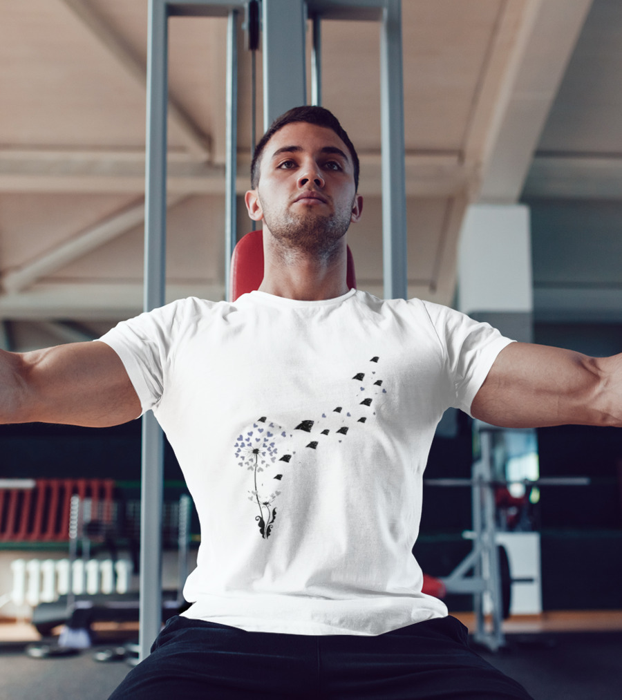 Carolina Panthers Floral Dandelion NFL Team Logo Hearts T-Shirt