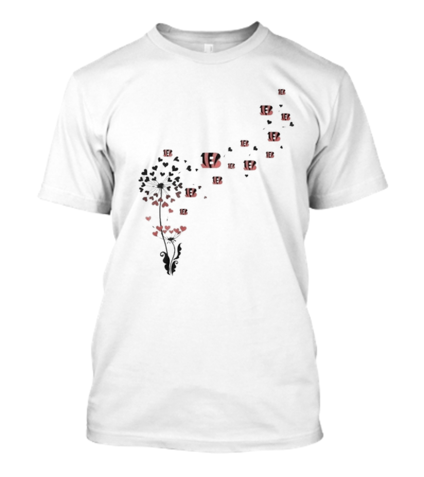 Cincinnati Bengals Dandelion Hearts Logo T-Shirt