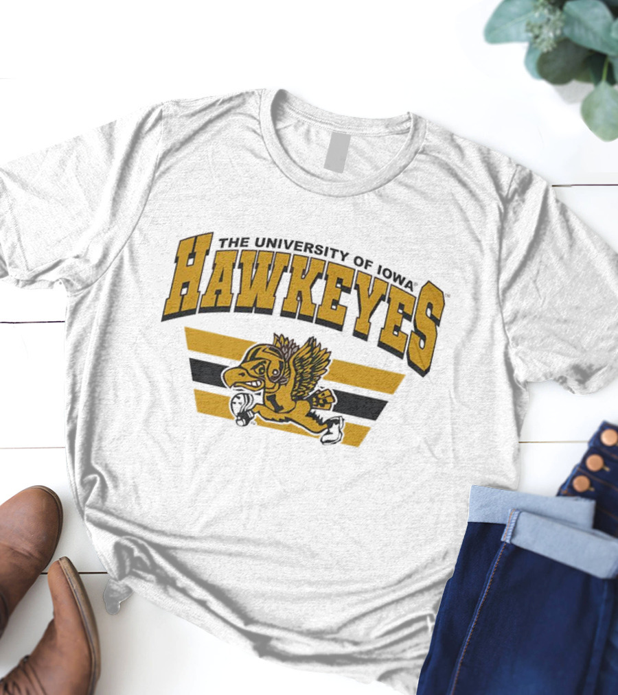 The University Of Iowa Hawkeyes Flying Mascot Sports T-Shirt