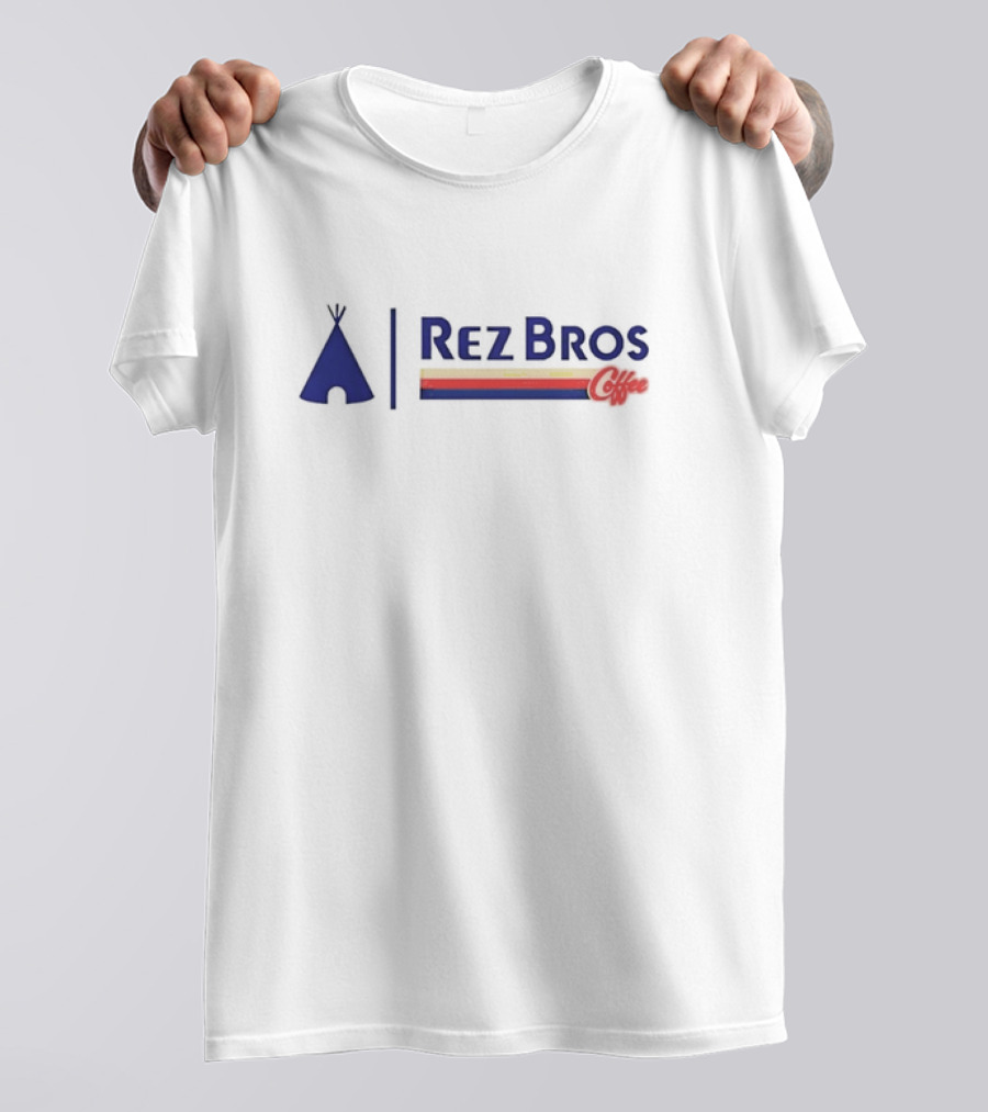 Rez Bros Coffee Teepee Icon And Striped T-Shirt