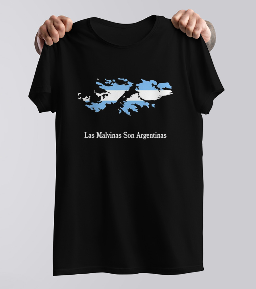 Las Malvinas Son Argentinas Map Blue White Flag T-Shirt