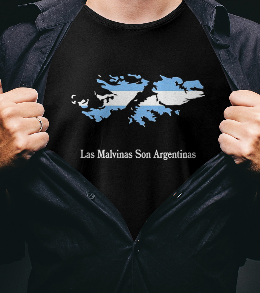 Las Malvinas Son Argentinas Map Blue White Flag T-Shirt