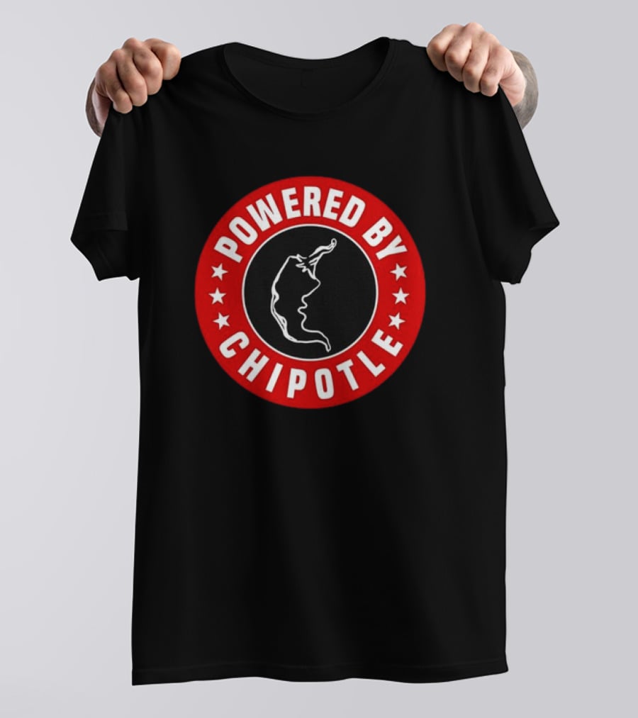 POWERED BY CHIPOTLE CHILI PEPPER LOGO ROUND RED T-Shirt