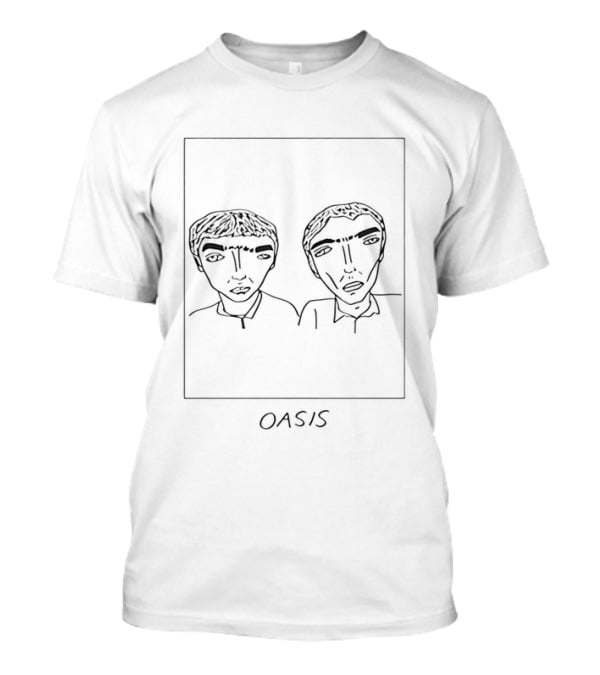 Badly Drawn Oasis Liam And Noel Gallagher Sketch With Oasis T-Shirt