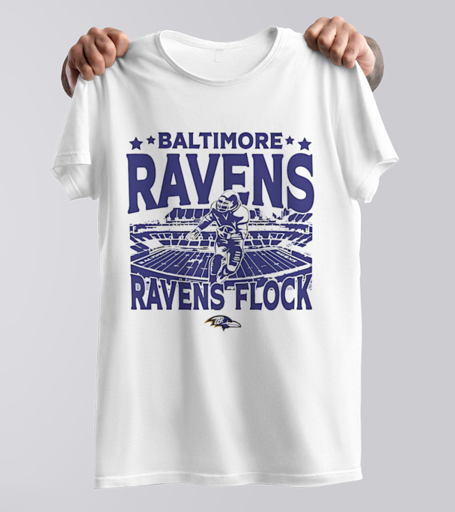 BALTIMORE RAVENS RAVENS FLOCK STADIUM FOOTBALL PLAYER T-Shirt