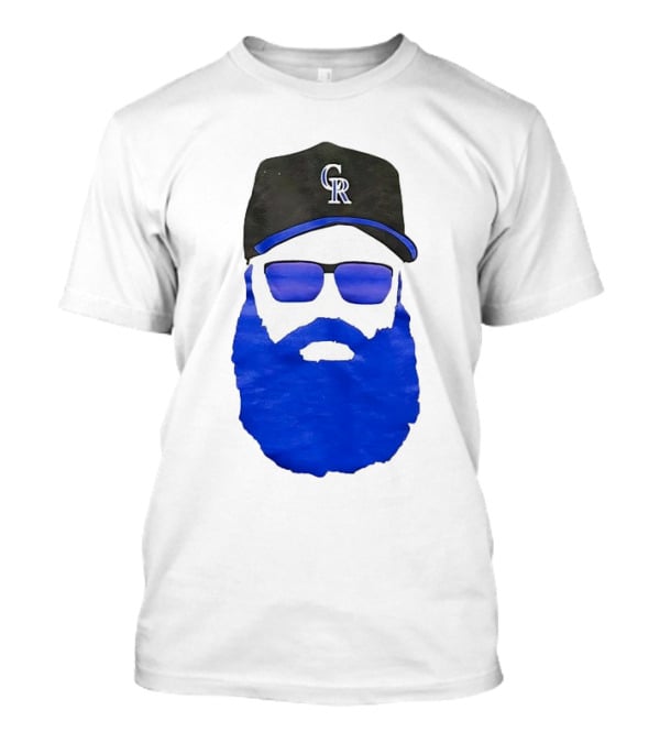 Charlie Blackmon Face Beard Sunglasses Colorado Rockies Baseball T-Shirt