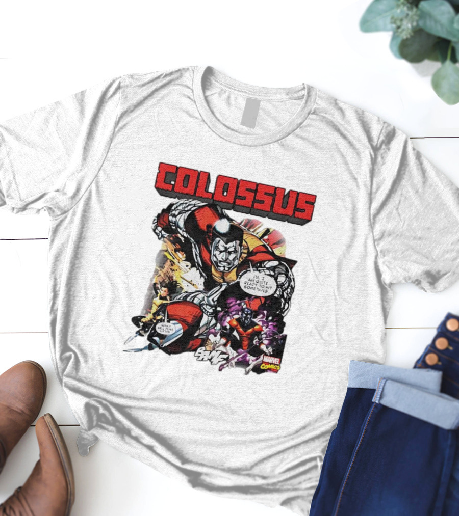 Colossus Quite Ready To Hit Something Marvel Comics Action Scene T-Shirt