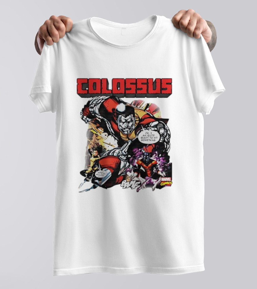 Colossus Quite Ready To Hit Something Marvel Comics Action Scene T-Shirt