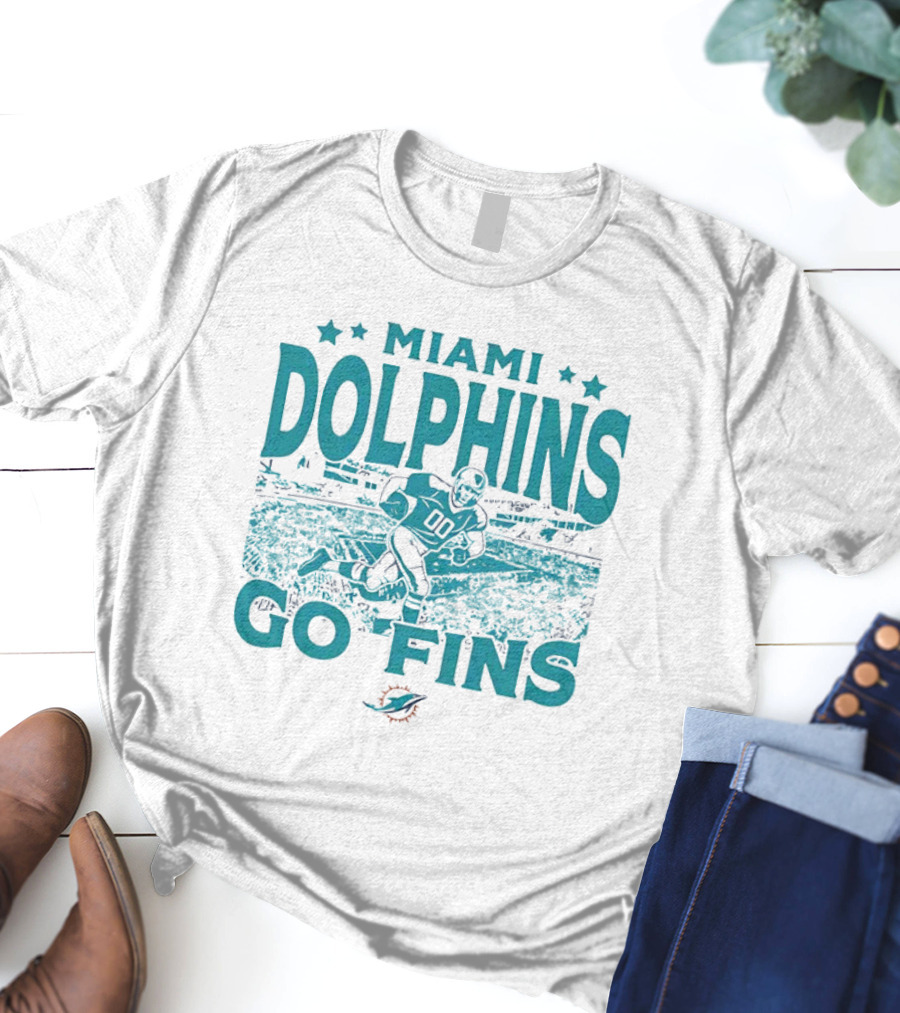 MIAMI DOLPHINS GO FINS Football Player Stadium T-Shirt