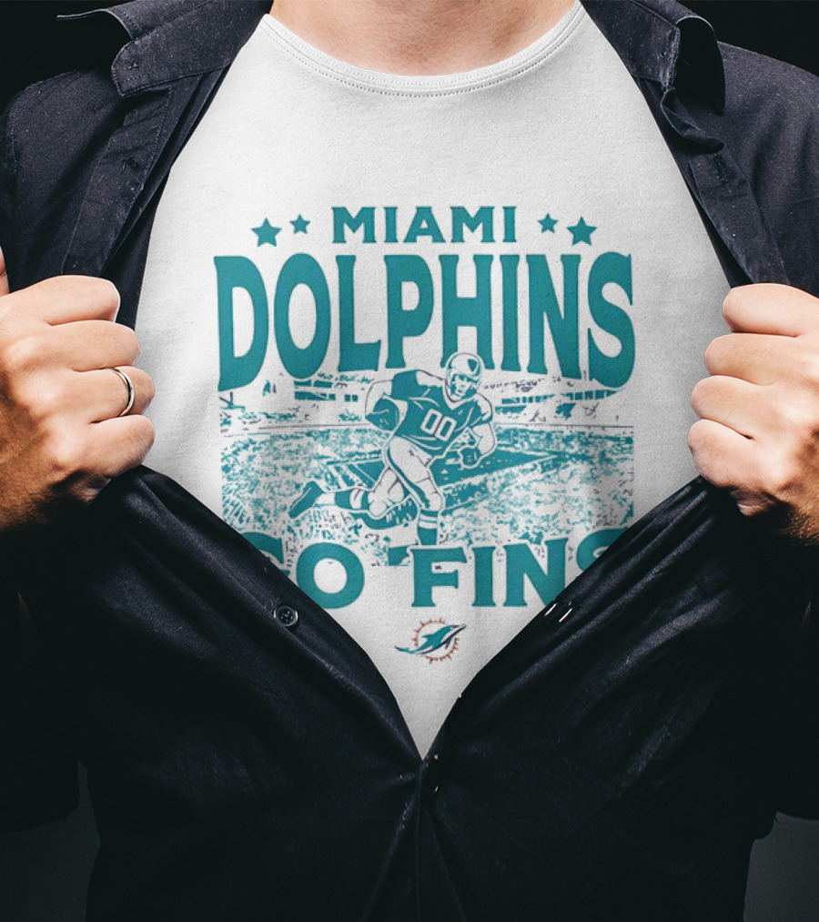 MIAMI DOLPHINS GO FINS Football Player Stadium T-Shirt