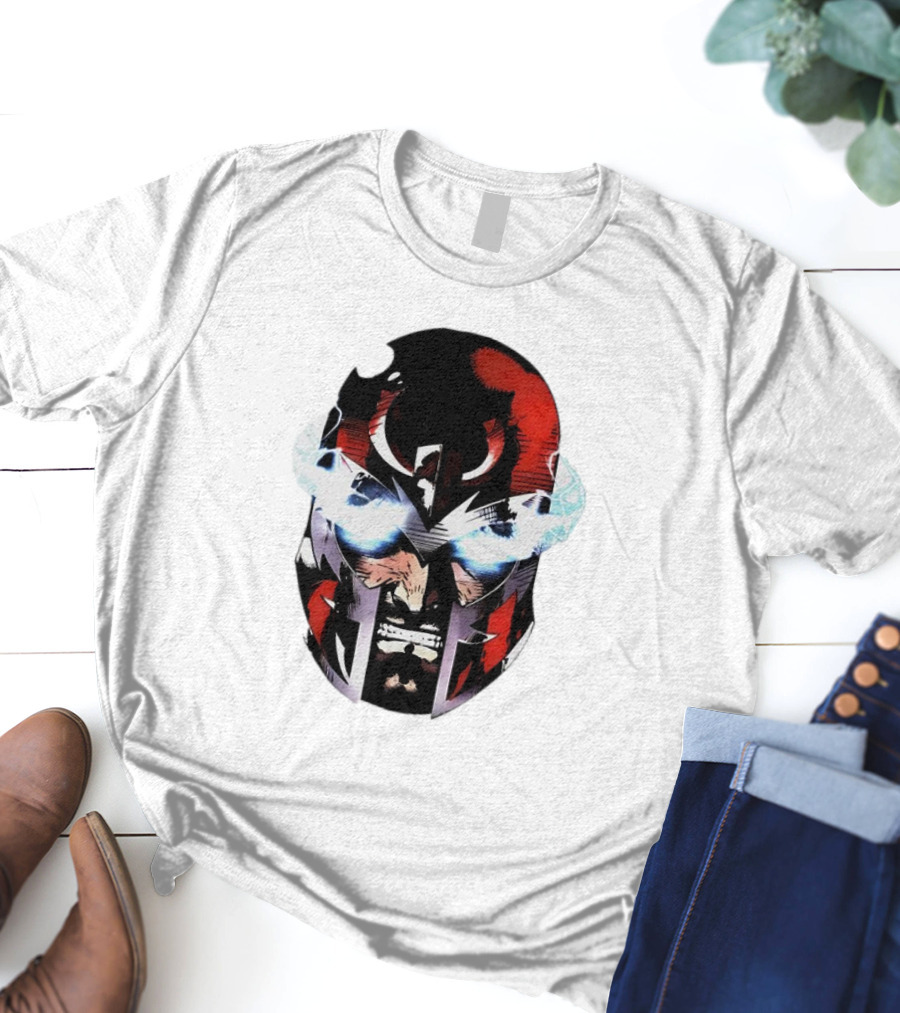 Rare Magneto Big Face Marvel Comic Villain Helmet Power T-Shirt