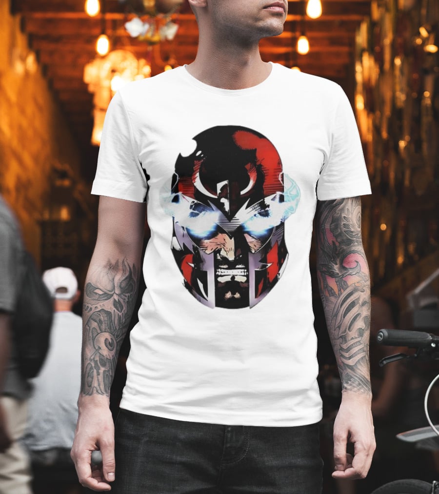 Rare Magneto Big Face Marvel Comic Villain Helmet Power T-Shirt