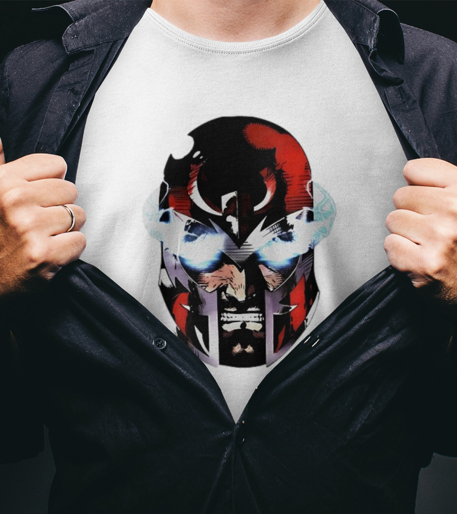 Rare Magneto Big Face Marvel Comic Villain Helmet Power T-Shirt