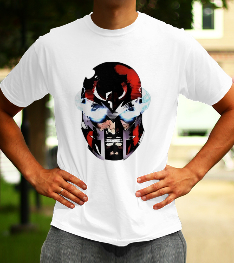 Rare Magneto Big Face Marvel Comic Villain Helmet Power T-Shirt