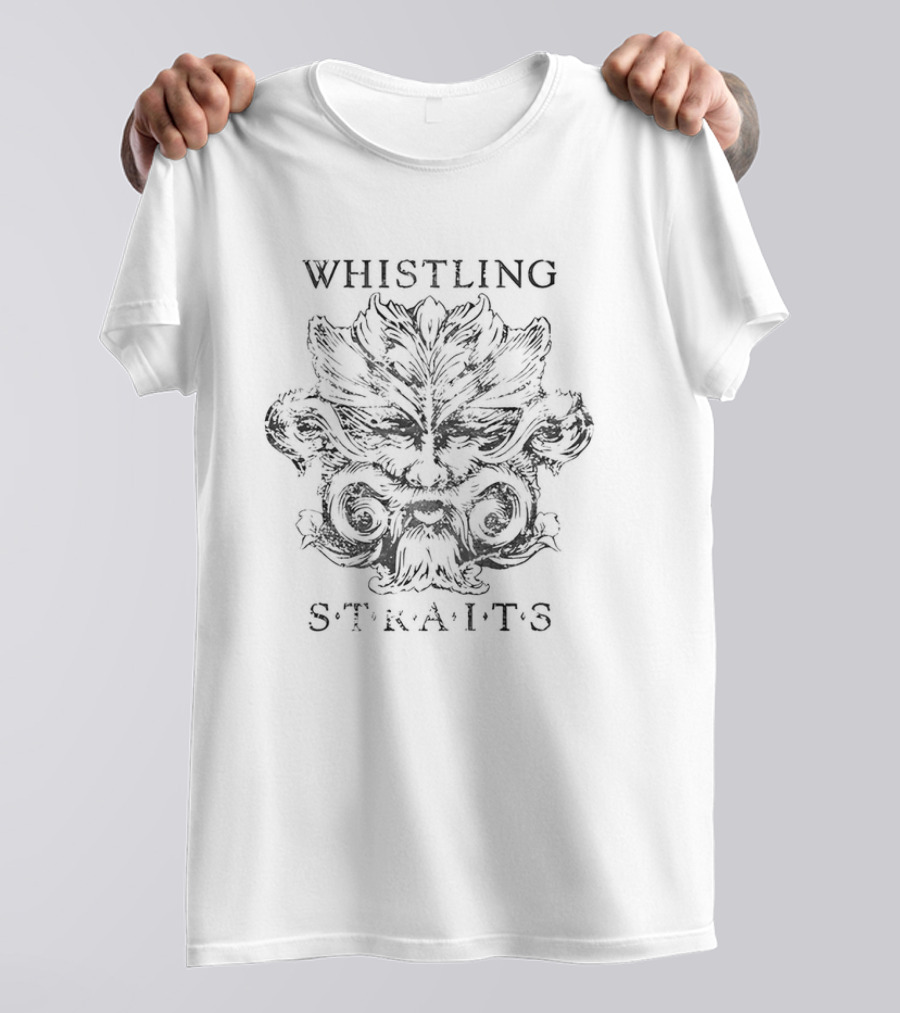 Whistling Straits Vintage Green Man Face Sketch T-Shirt
